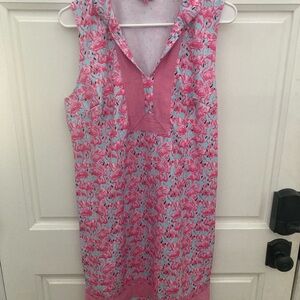 Simply Southern Pink and Blue Flamingo Dress